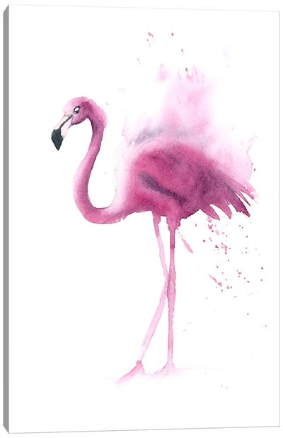 4 Flamingos IV Canvas Art Print - Olga Tchefranov