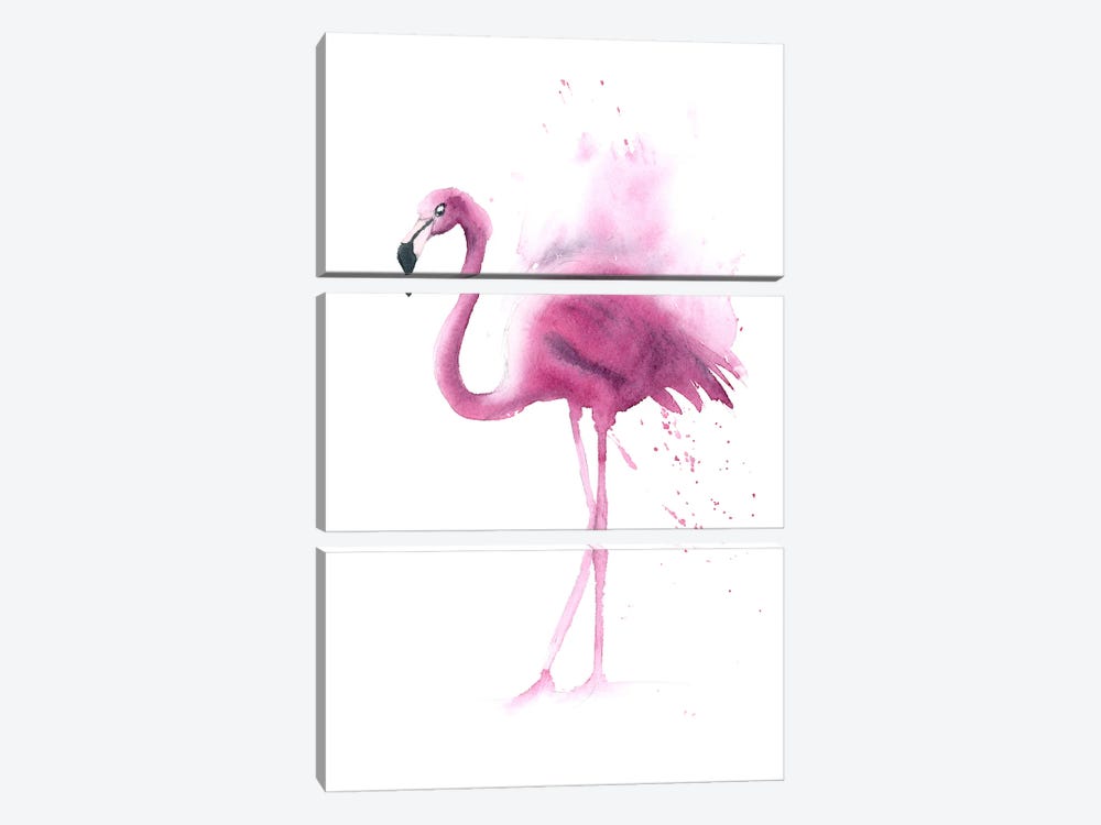 4 Flamingos IV by Olga Tchefranov 3-piece Canvas Artwork
