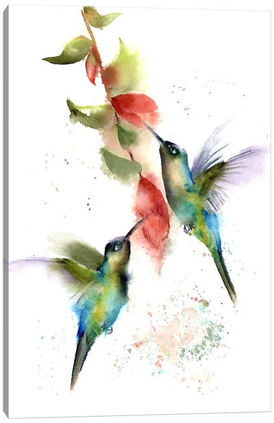 Hummingbirds Canvas Art Print - Olga Tchefranov