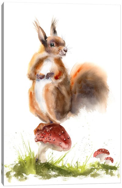 Squirrels I Canvas Art Print - Mushroom Art