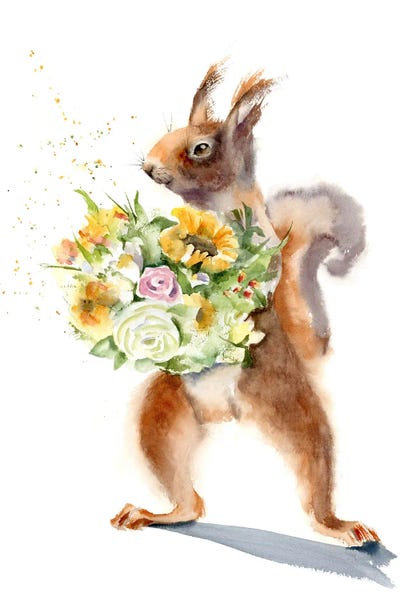 Fine Art Print: Squirrels II by Olga Tchefranov