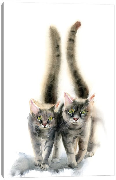 Tabby Cats Canvas Art Print - Tabby Cat Art