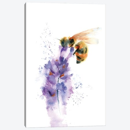 Bee On The Lilac Canvas Print #OTF66} by Olga Tchefranov Canvas Art Print