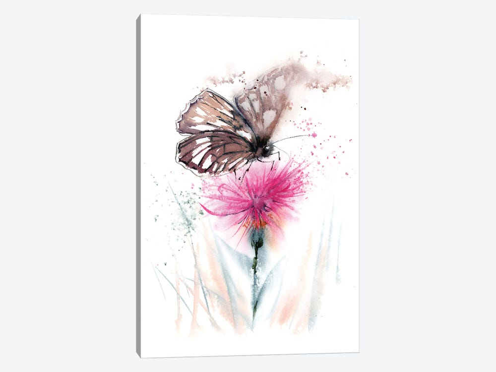 Butterfly And Thistle by Olga Tchefranov 1-piece Art Print