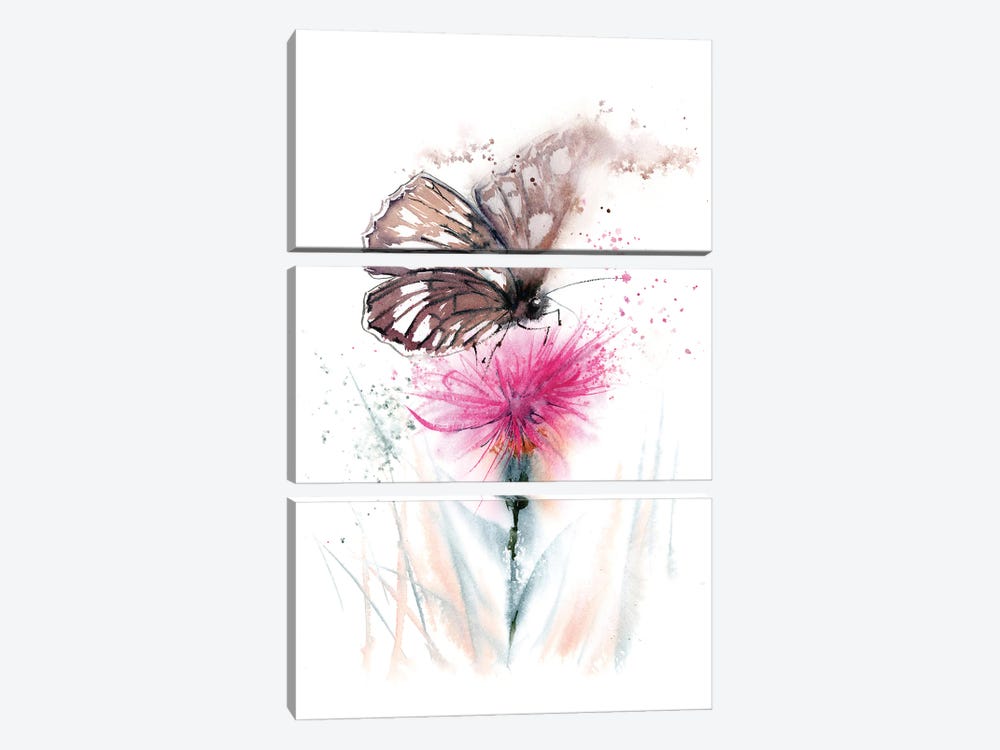 Butterfly And Thistle by Olga Tchefranov 3-piece Art Print