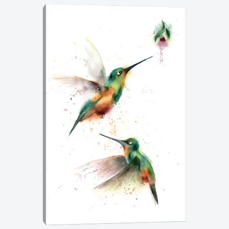 Two Flying Hummingbirds Canvas Print #OTF68} by Olga Tchefranov Canvas Art