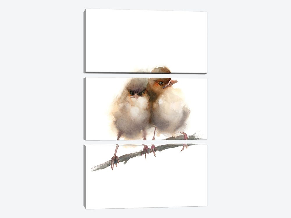 Two Fairy Wrens by Olga Tchefranov 3-piece Canvas Print