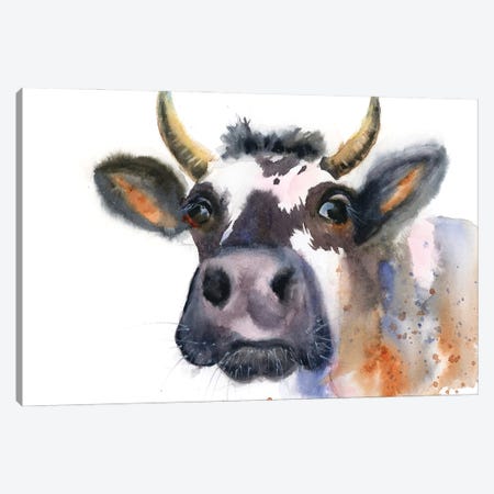 Cow Canvas Print #OTF74} by Olga Tchefranov Canvas Artwork