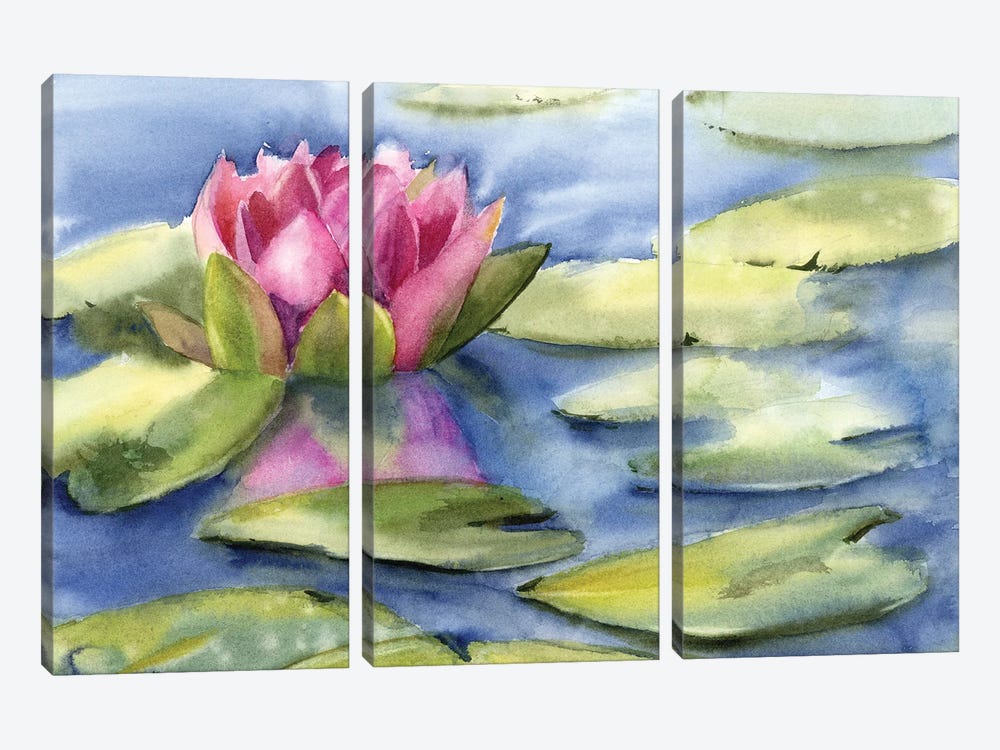Lotus by Olga Tchefranov 3-piece Canvas Artwork