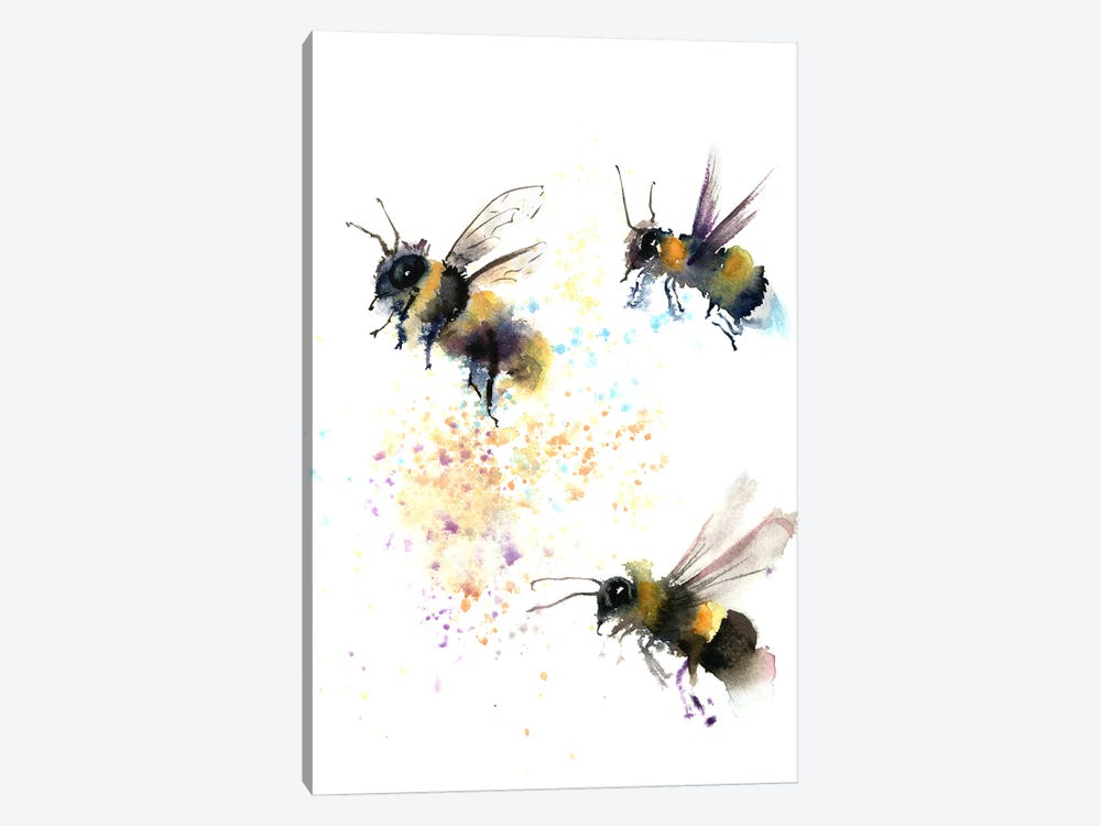 3 Bees by Olga Tchefranov 1-piece Art Print