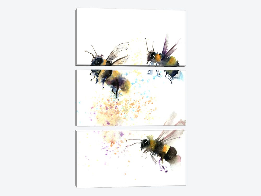 3 Bees by Olga Tchefranov 3-piece Canvas Print
