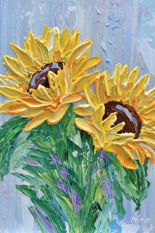 Sunflowers On Blue