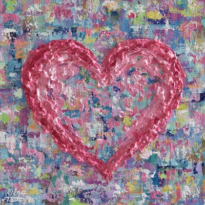 Pink Heart by Olga Tkachyk framed canvas print