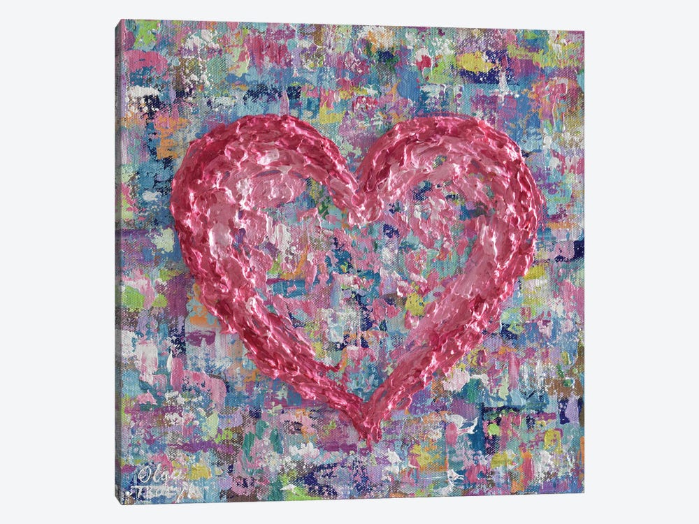Pink Heart by Olga Tkachyk 1-piece Canvas Wall Art