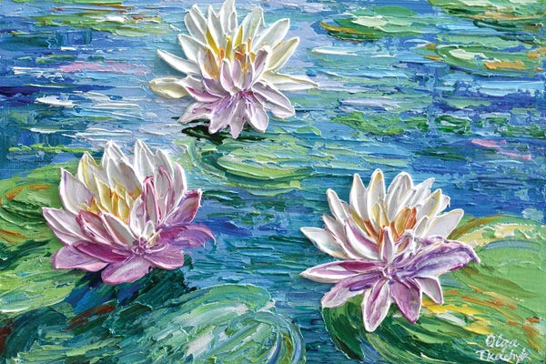 Water Lilies: Three Water Lilies by Olga Tkachyk