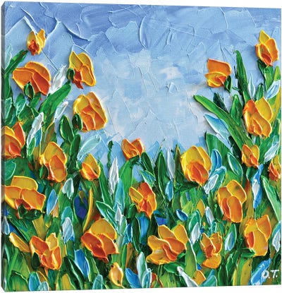 Orange Poppies Canvas Art Print - Olga Tkachyk