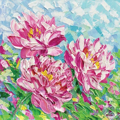 Peonies by Olga Tkachyk framed canvas print