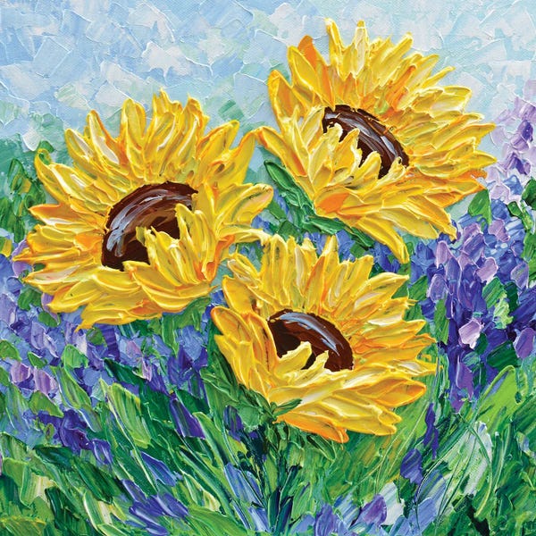 Olga Tkachyk: Sunflowers And Lavender by Olga Tkachyk