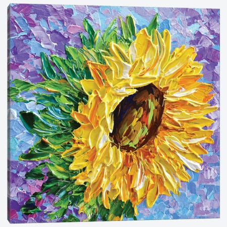 Sunflower And Lavender II Canvas Print #OTK127} by Olga Tkachyk Canvas Art Print