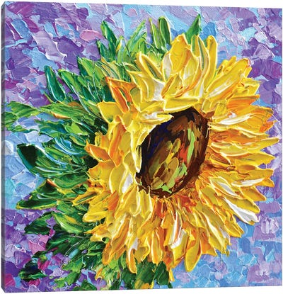 Sunflower And Lavender II Canvas Art Print - Olga Tkachyk