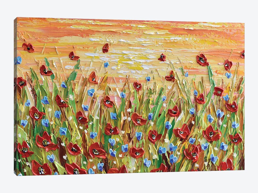 Sunset Poppies by Olga Tkachyk 1-piece Canvas Art