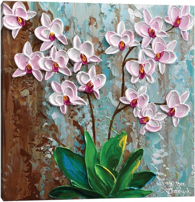 Pink Orchid Canvas Art Print - Orchid Art
