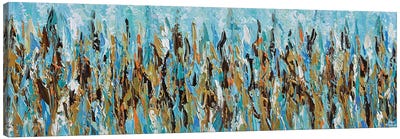 Teal And Gold Synergy Canvas Art Print - Gold & Teal Art
