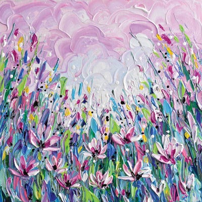 Pink Meadow by Olga Tkachyk framed canvas print