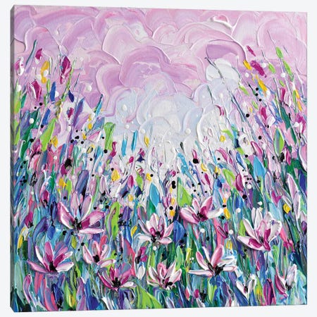 Pink Meadow Canvas Print #OTK149} by Olga Tkachyk Canvas Artwork