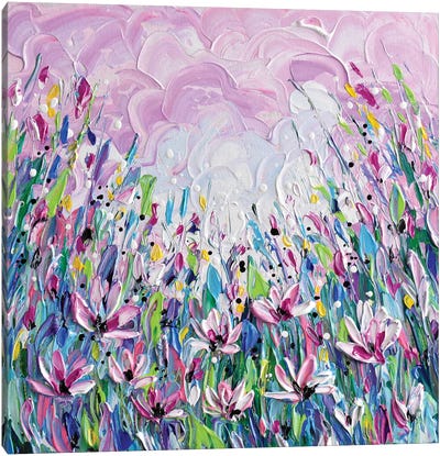 Pink Meadow Canvas Art Print - Olga Tkachyk