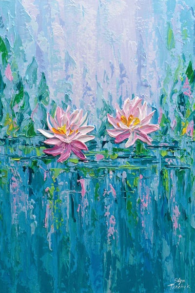 Artists Like Monet: Pink Water Lilies by Olga Tkachyk