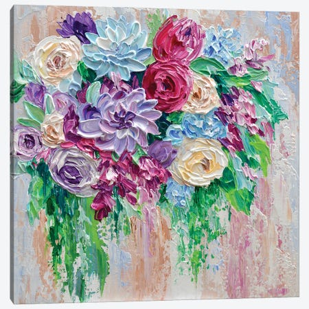 Bouquet Of Flowers Canvas Print #OTK152} by Olga Tkachyk Canvas Print
