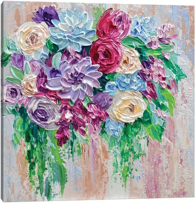 Bouquet Of Flowers Canvas Art Print - Olga Tkachyk