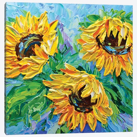 Sunflowers Bouquet II Canvas Print #OTK153} by Olga Tkachyk Art Print