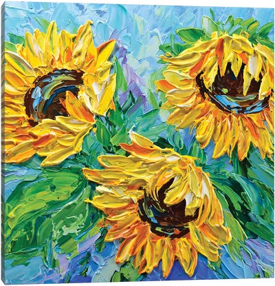 Sunflowers Bouquet II Canvas Art Print - Olga Tkachyk