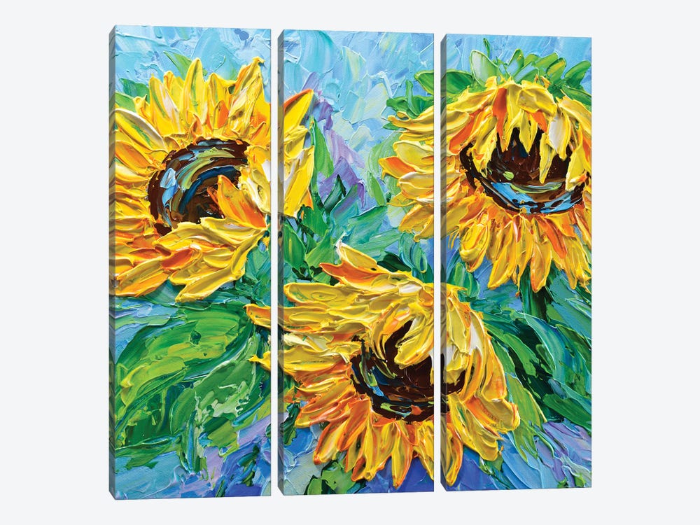 Sunflowers Bouquet II by Olga Tkachyk 3-piece Art Print