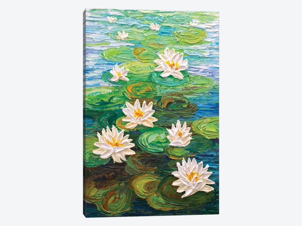 White Water Lilies by Olga Tkachyk 1-piece Canvas Print