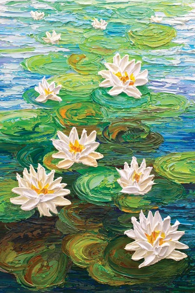 Artists Like Monet: White Water Lilies by Olga Tkachyk