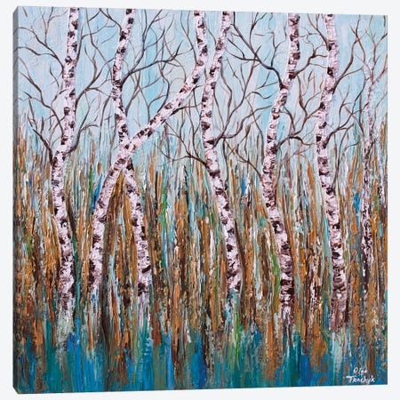 Birches Forest Canvas Print #OTK163} by Olga Tkachyk Canvas Artwork