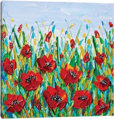 Poppies Meadow Canvas Art Print - Olga Tkachyk