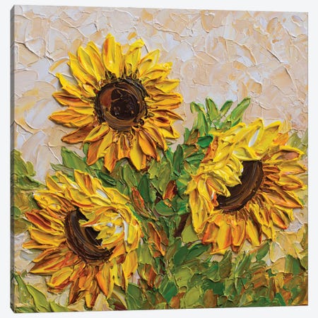 Sunflowers At Sunset Canvas Print #OTK166} by Olga Tkachyk Canvas Art Print
