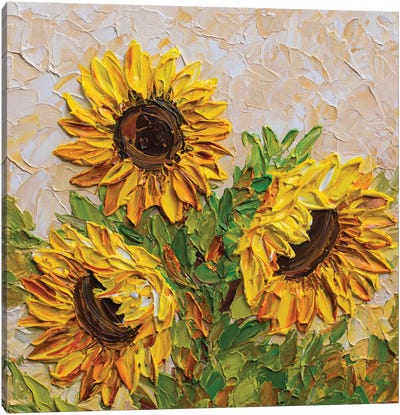 Sunflowers At Sunset Canvas Art Print - Olga Tkachyk