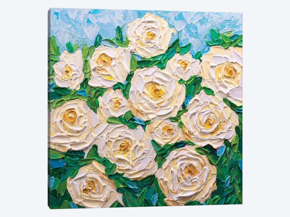 White Roses by Olga Tkachyk 1-piece Canvas Artwork