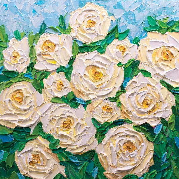 Fine Art Print: White Roses by Olga Tkachyk