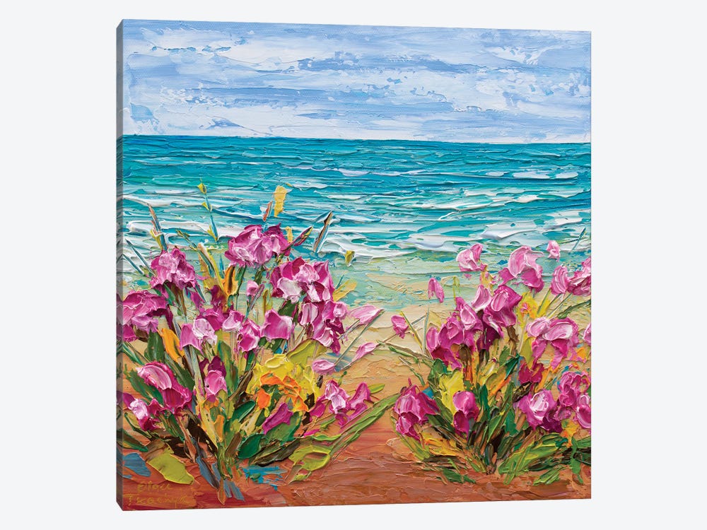 Pink Flowers By The Sea by Olga Tkachyk 1-piece Canvas Art