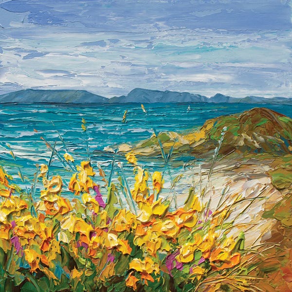Olga Tkachyk: Flowers Near The Ocean by Olga Tkachyk
