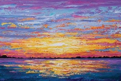 Ocean Sunset by Olga Tkachyk framed canvas print