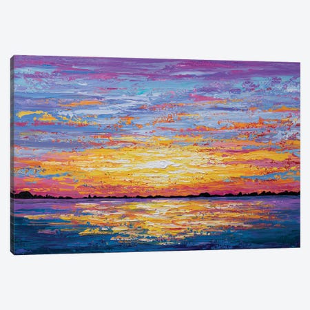 Ocean Sunset Canvas Print #OTK174} by Olga Tkachyk Canvas Wall Art