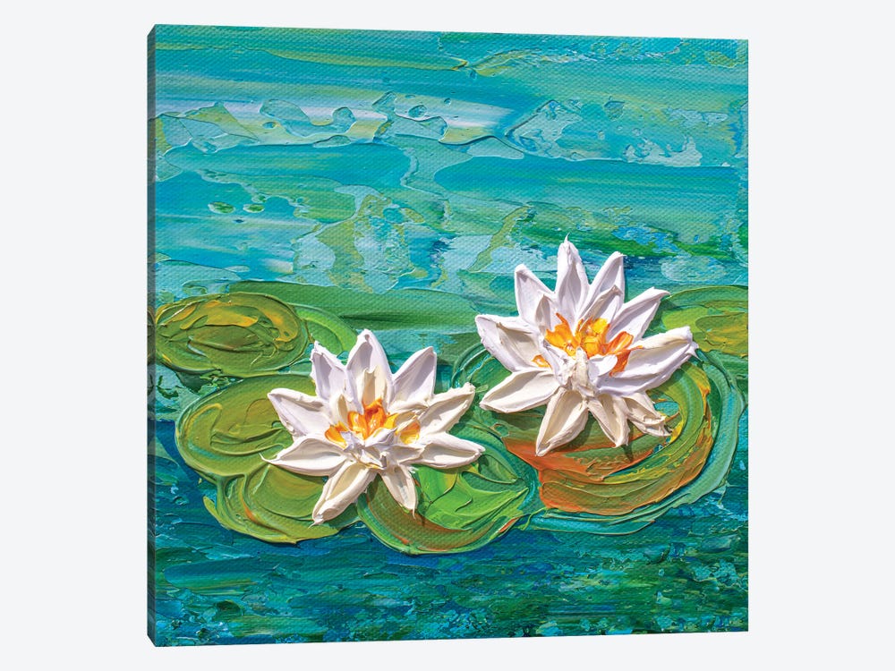 Ivory Water Lilies by Olga Tkachyk 1-piece Art Print
