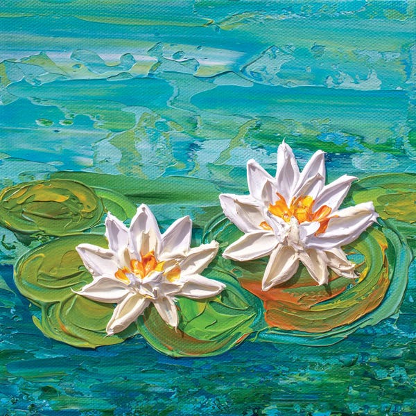 Water Lilies: Ivory Water Lilies by Olga Tkachyk